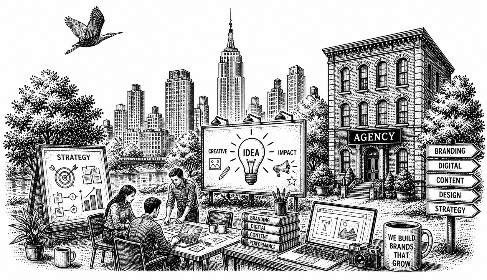 New York City skyline illustration
